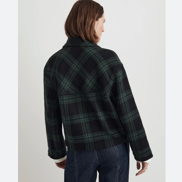 NWT Madewell Flannel Boxy Shirt-Jacket in Green Plaid Sz XS - Picture 3 of 11